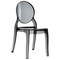 Luxury Commercial Living 35.5" Black Transparent Outdoor Patio Bistro Chair